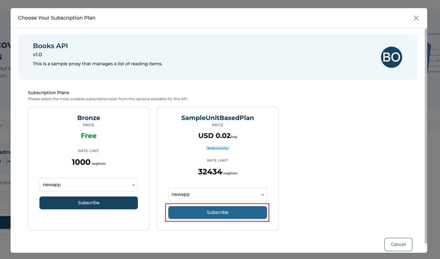 Choose Subscription Plan