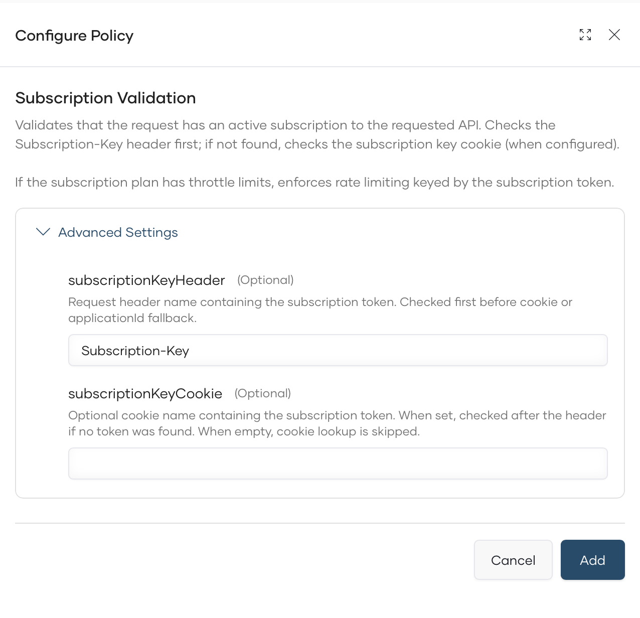 Select Sub Val Policy Advanced